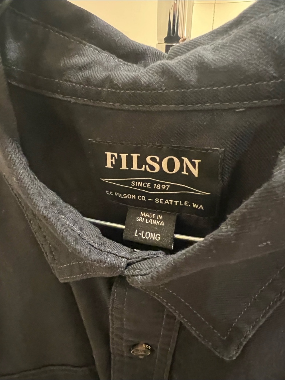 Filson Black Casual Button-Down Work Shirt - Picture 3 of 3